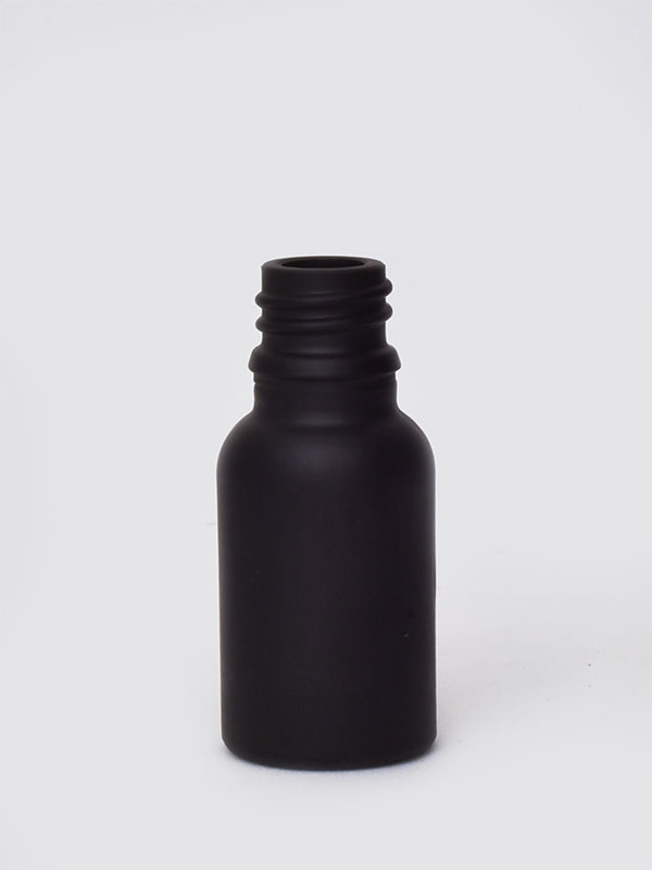 15ML Matt Black Spray Painted Glass Dropper Bottle